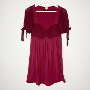 Ella Moss Two Toned Tie Sleeve Sweatheart Baby Doll Dress